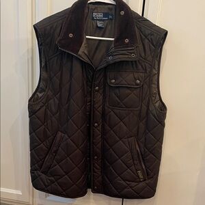 Polo by Ralph Lauren Men's Dark Brown Quilted Vest